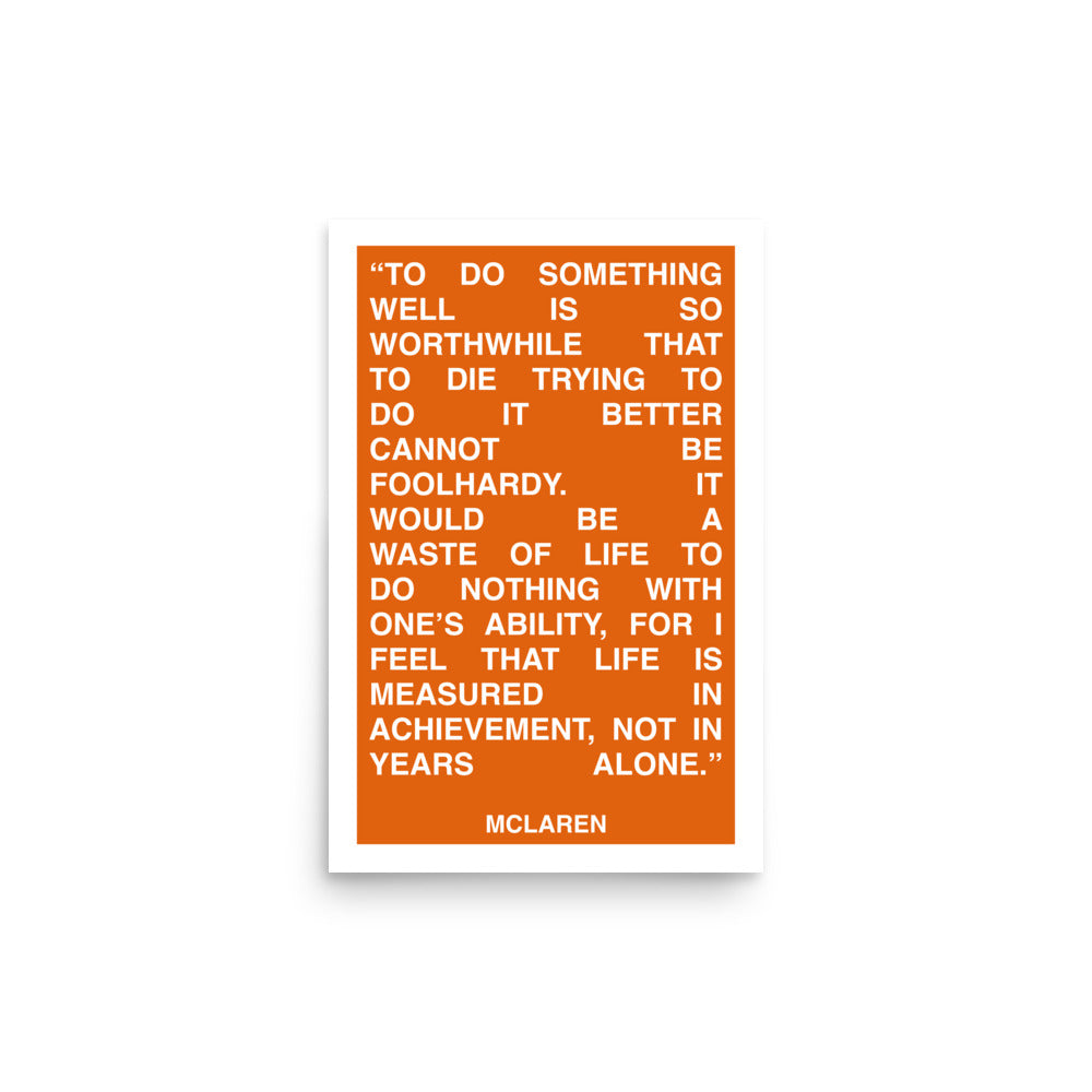 Life is Measured in Achievement Print