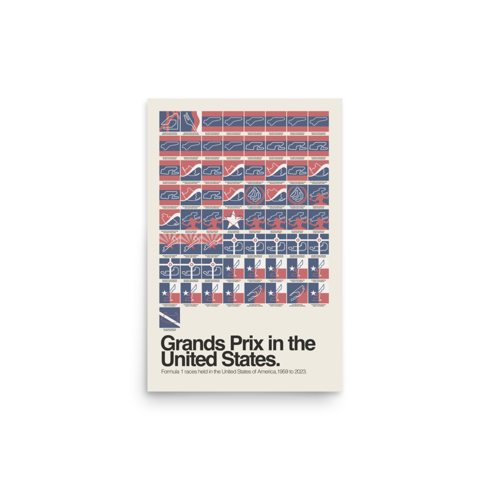 United States Grand Prix History, 1959-2023 Print